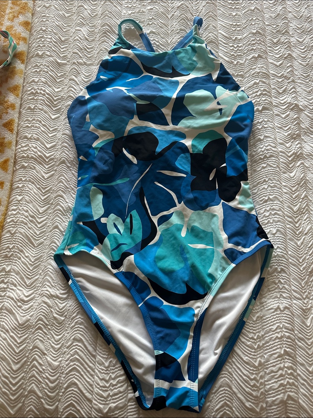 Nautica Blue Multi Floral Print One-Piece Swimsuit